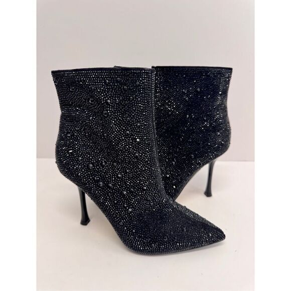 INC Boots Size 5 Black Womens Dressy High Heel Pointed Toe Rhinestones NEW - Picture 4 of 10